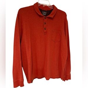 L.L. Bean Men's Sweatshirt Polo in Burnt Orange